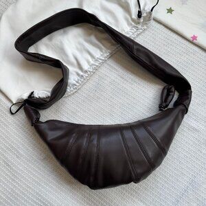 Lemaire Brown Leather Croissant Bag